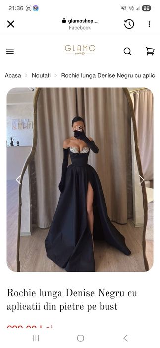 Rochie neagra cu pietre