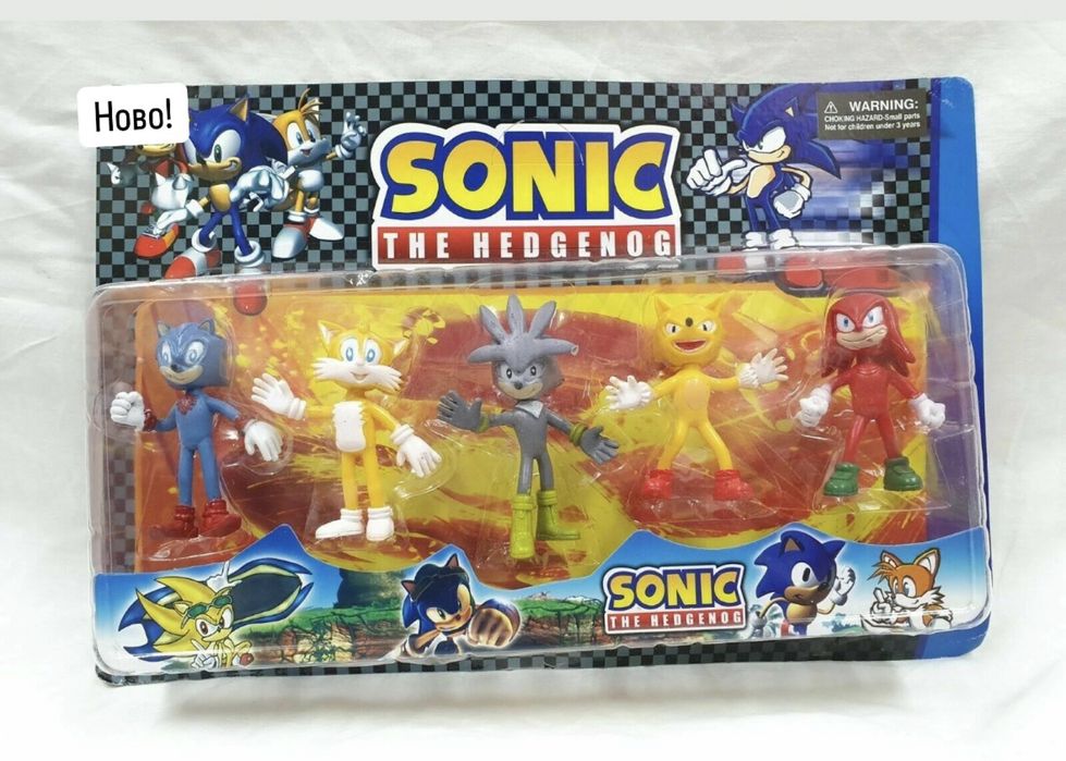 Фигурки Соник таралежа 5в1, Sonic 2 фигурки за игра