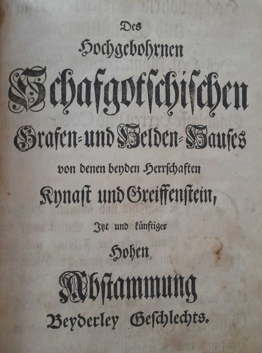 Despre contele Schafgottchischen (Des
Hochgebohrnen
Schafgottchischen)