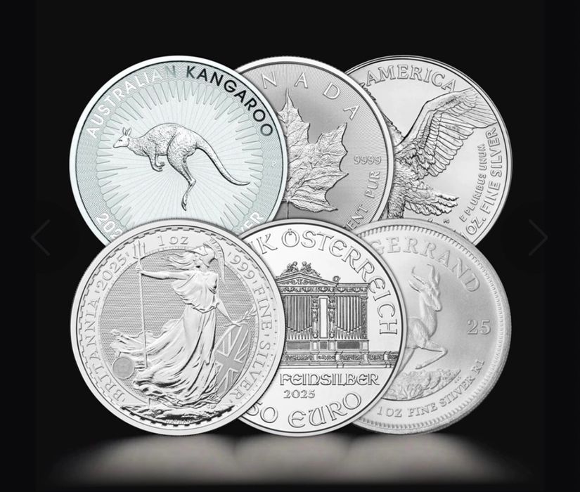 Сребърни монети Британия/Филхармония/Кругерранд