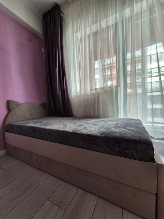 Pat copil 90x200 Pisica cu spatiu depozitare.