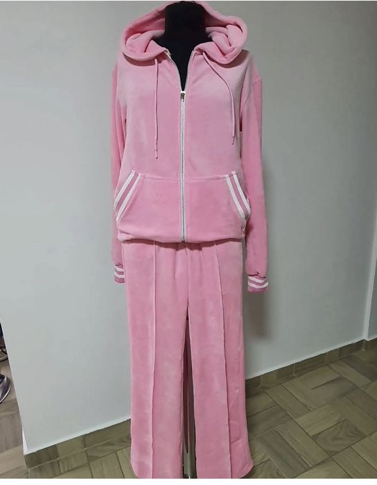 Trening catifea, hanorac cu buzunare, pantaloni model drept, mas. M