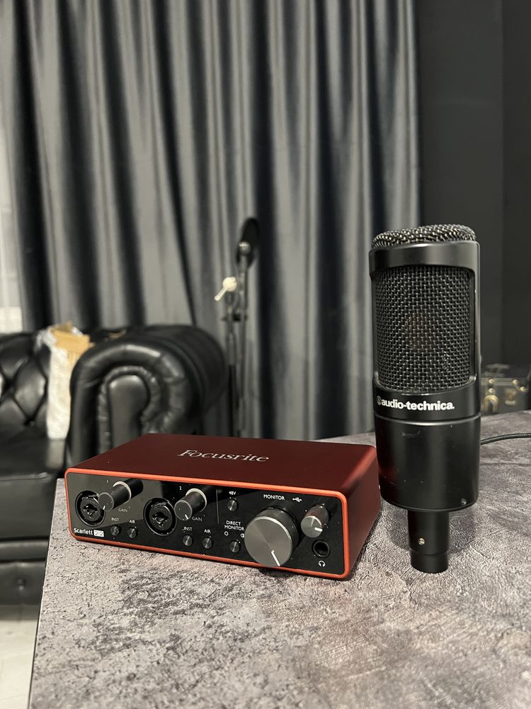 Аудиокарта Focusrite + Микрафон Audiotechnica At 2035: 90 000 тг ...