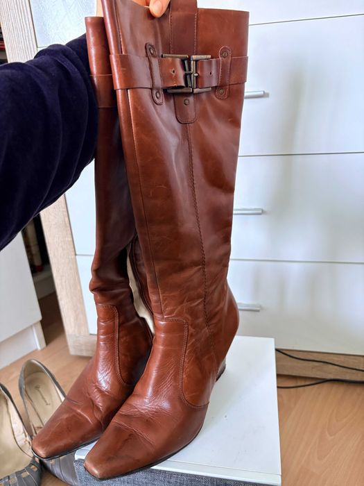 Cizme cu toc toamna piele doua modele 39