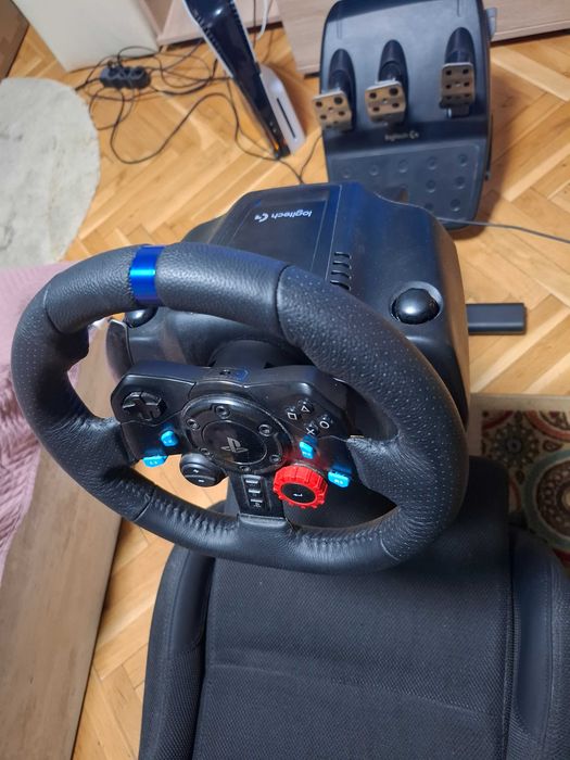 За PS4, PS5 и PC -Волан, педали, скоростен лост и стол