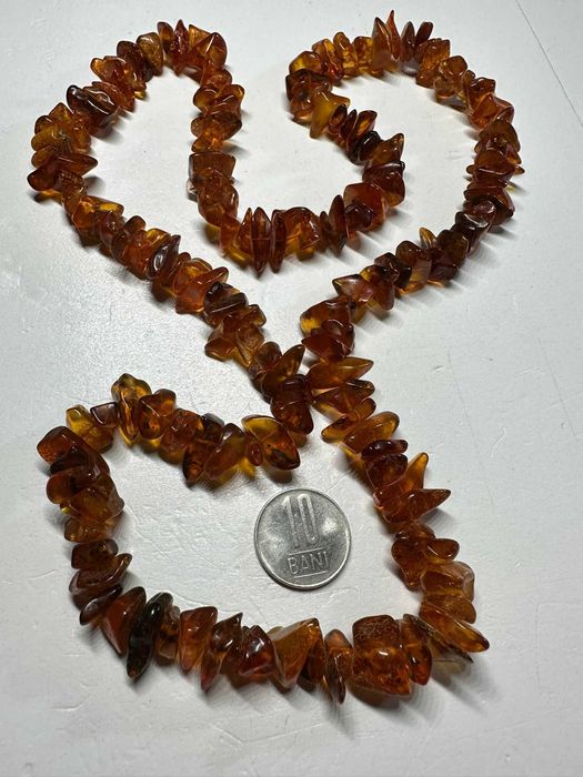 COLIER CHIHLIMBAR Natural - AMBRA - Bucati neregulate - 70cm - Vintage