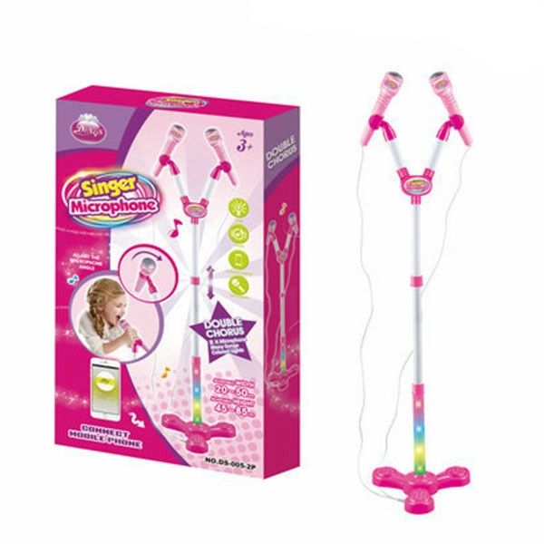 Двоен детски микрофон на стойка
