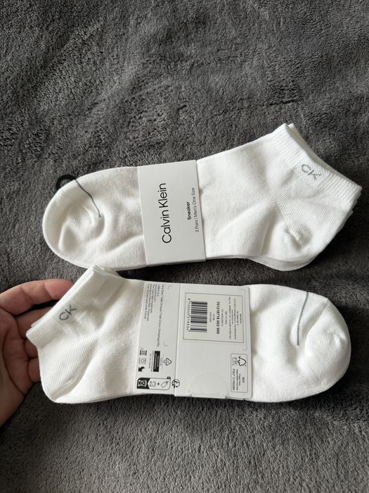 Calvin Klein set 3 sosete albe model sub glezna marimea 38-42 noi originale