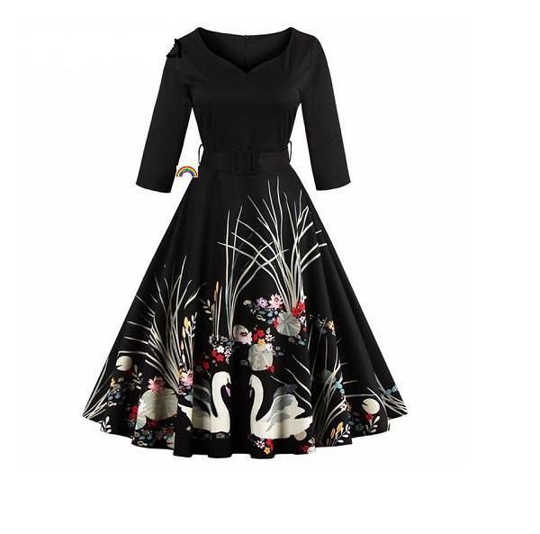 Rochie imprimata-Lebede