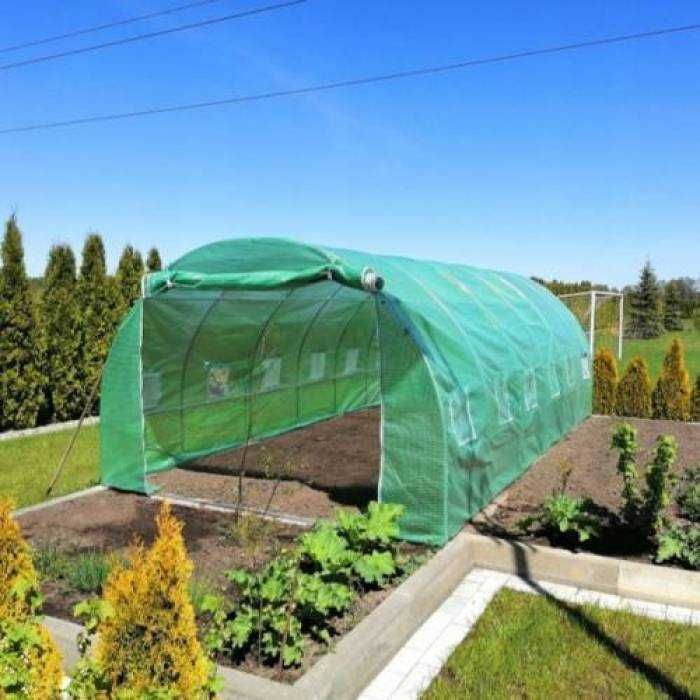 Solar de grădină 8x5x2.4m, polietilenă 240 g/m2, rezistentă la UV, țeavă 32 * 1.2mm