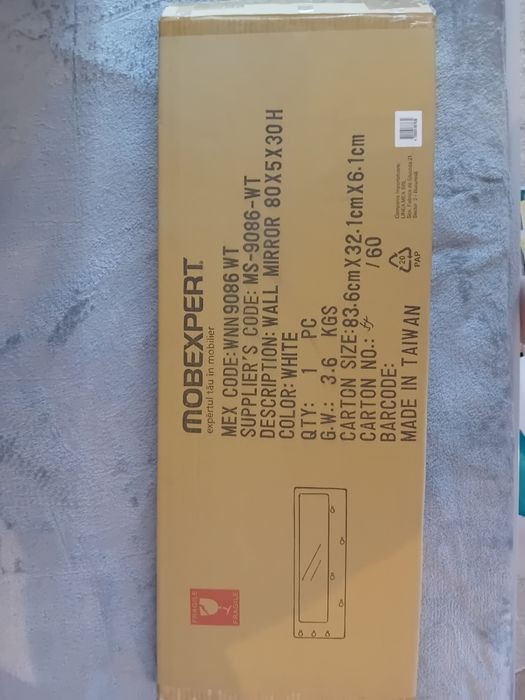 Oglinda / cuier alb Mobexpert