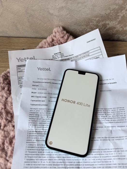 3 години гаранция от Yettel, Honor 400 lite!