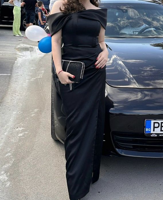 БАЛНА РОКЛЯ вечерна коктейл сватба абитуриентска бал официална сатене