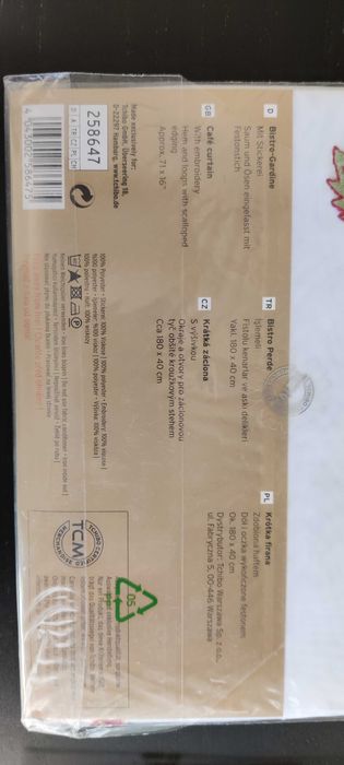 set 2 perdele bucatarie noi, GERMANIA, 180 cm (L) * 40 cm  (H) fiecare