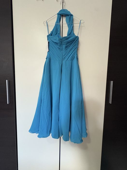 Rochie elegantă de ocazie Higar Novias (Spania) – Albastru Turcoaz (Nouă cu etichetă)