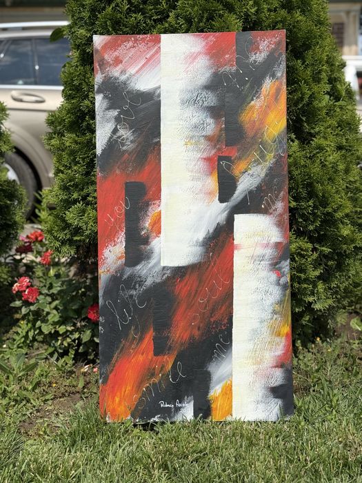 Set 2 tablouri pictate manual – energie pozitivă & design unic