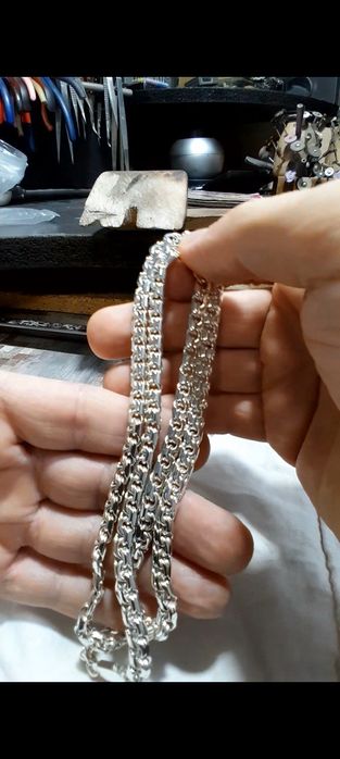 Серебряная цепь бисмарк, новинка