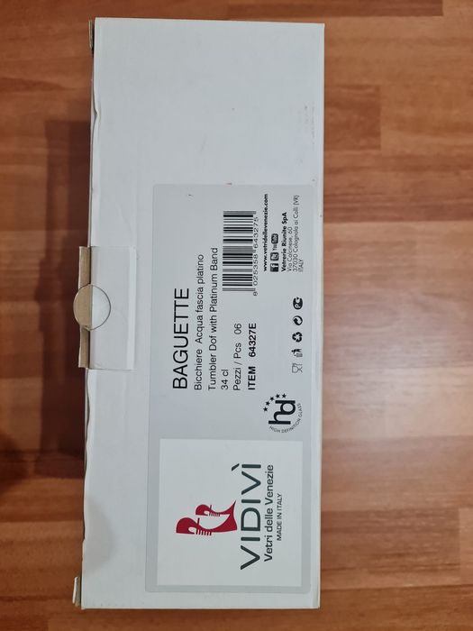 Set 6 pahare whisky, Vidivi, Baguette, 340 ml, sticla, transparent