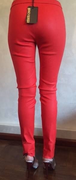 Pantaloni de piele ROBERTO CAVALLI, autentici
