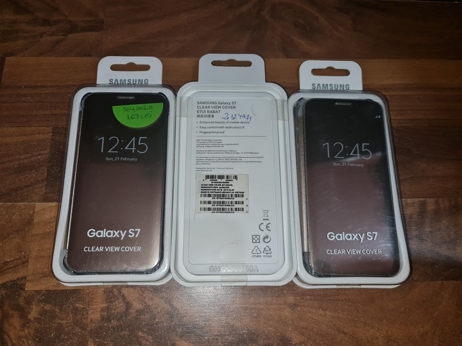 Husa flip smart activa originala Samsung Clear View Cover S7 G930