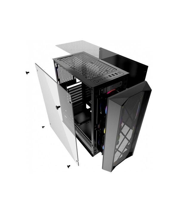 { Powercase +3xCooler RGB корпус для ПК