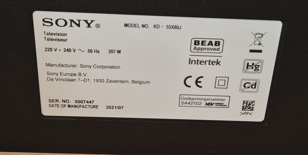 Sony KD-55X80J Google TV, Android, 4K, UltraHD, Smart, WiFi, LED