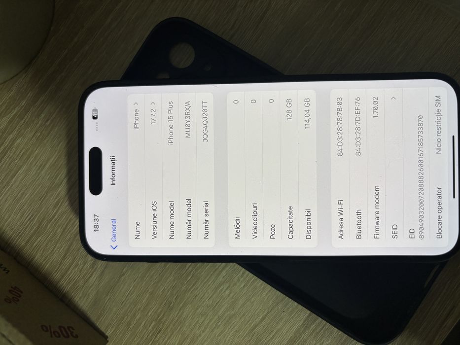 Iphone 15 plus negru