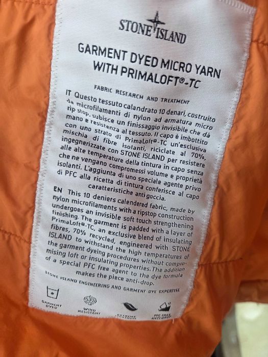Stone Island Primaloft®-TC Garment Dyed | Micro Yarn M–L 100% Original