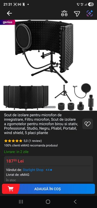 Kit microfon-placa de sunt-casti-filtru microfon