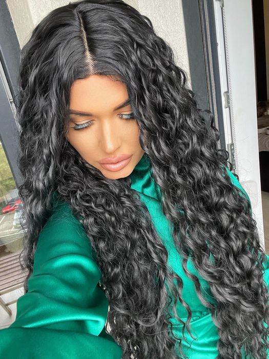 Peruca lunga  afro bruneta  volum , lace front