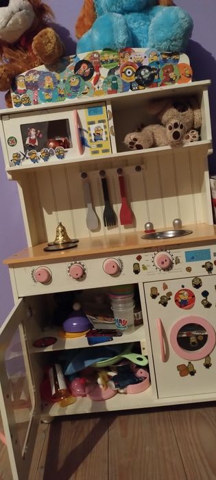 Bucătărie copii din lemn, mare, complet echipată + multe accesorii