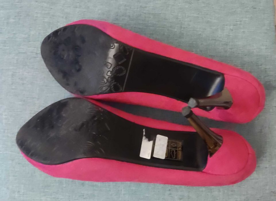 Елегантни велурени дамски обувки Exquily с висок ток номер 39