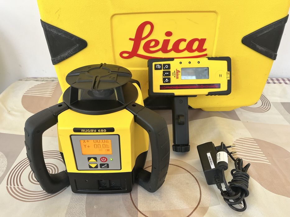 Leica Rugby 680 laser de exterior cu panta dubla cu receptor incarcator si geanta transport milwaukee hilti dewalt bosch trimit in tara cu verificare