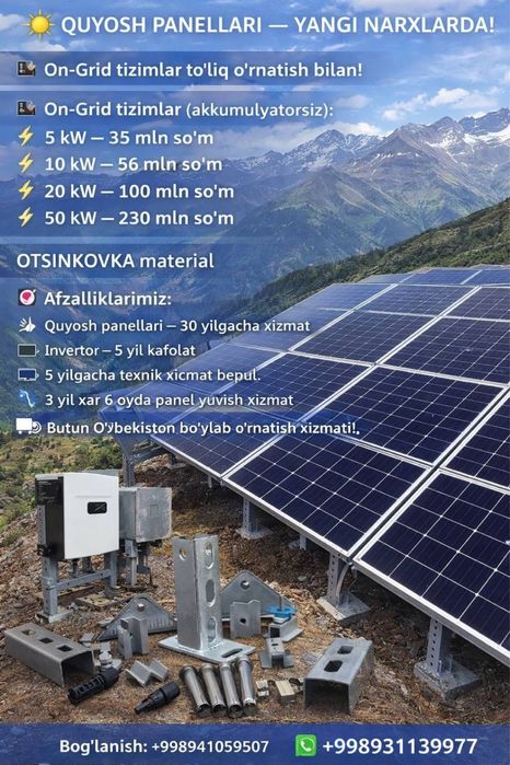 OTSINKOVKA profil bilan quyosh stansiyasi