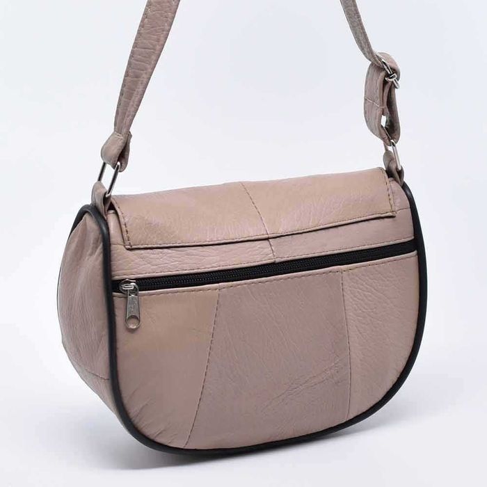 НОВА страхотна малка дамска чанта от естествена кожа с дълга дръжка