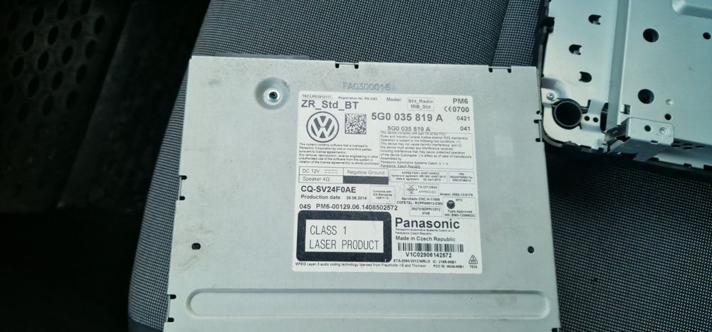 Mib Volkswagen Radio cd golf 7,multimedia original,bluetooth