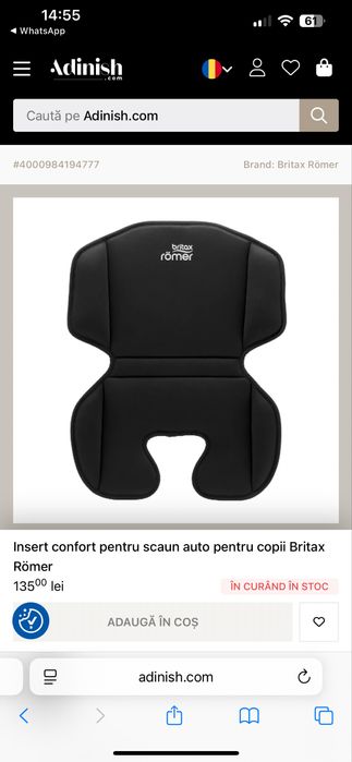 Insert confort pentru scaun auto pentru copii Britax Römer