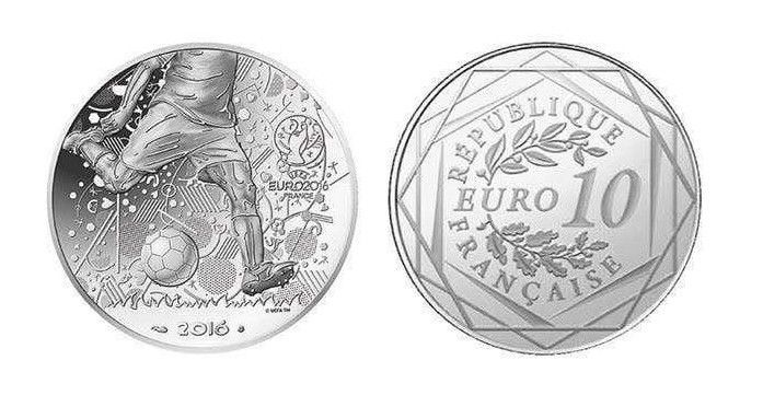 Златна и сребърна монети УЕФА ЕВРО 2016 - 100 И 10 ЕВРО