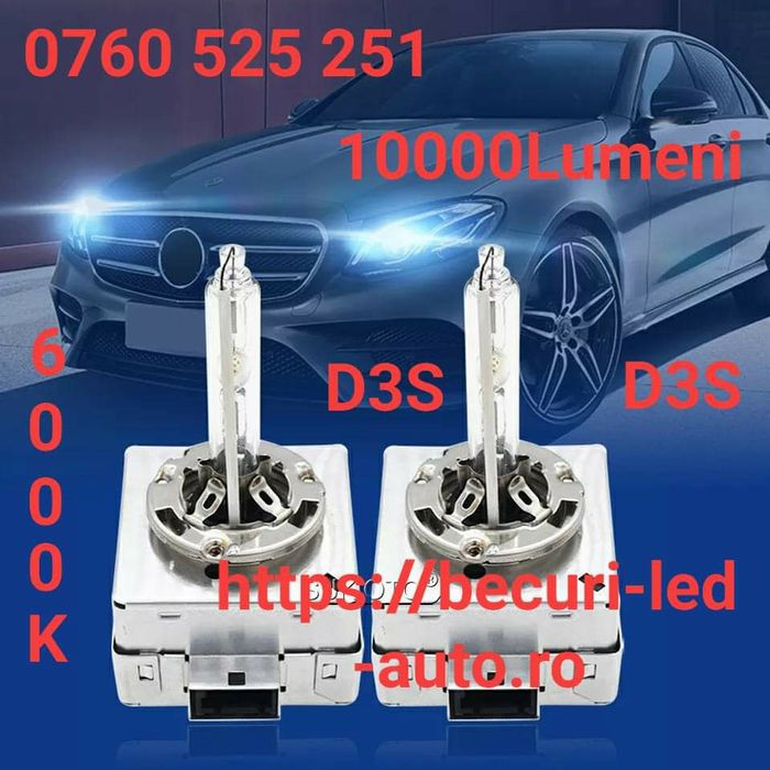Set Becuri Xenon/Bixenon D1S/D3S 6000K/35Watti/5000Lm(Lumină Alb-Rece)