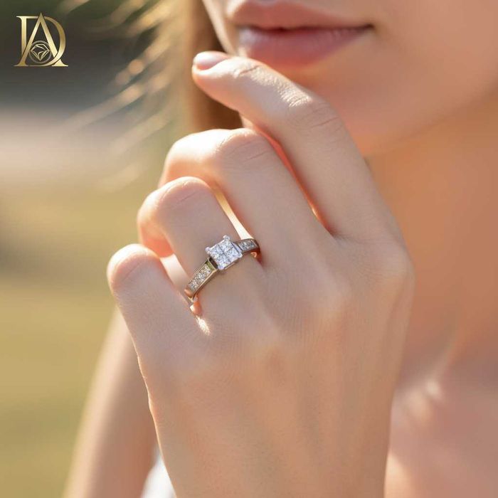 Нов Златен Пръстен с 0.92кт Естествени Диаманти