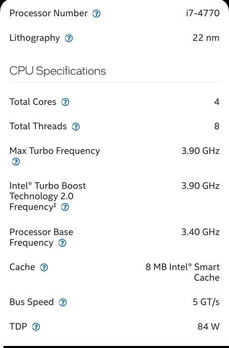 Procesor gaming Intel  i7 4770 3.9ghz (skt 1150, 8mb cache, 4c/ 8th )