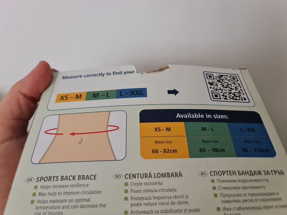 Centura lombara pentru dureri de spate NOUA marime L - XXL 96-116cm