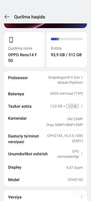 Oppo reno 14 f 5g