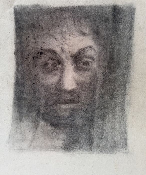Portret carbune “Figura umana cu expresie intensa”