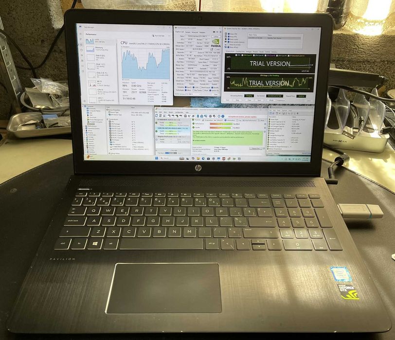 Laptop Gaming HP Pavilion 15, Intel i7-7700HQ, 16GB RAM, GTX 1050 Ti 4GB, SSD 128GB + HDD 1TB, Windows 11 Pro, Laptop Jocuri