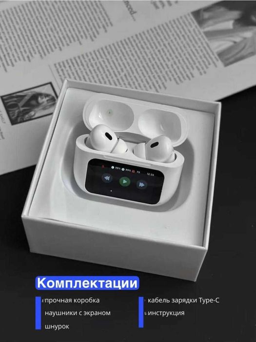 Simsiz quloqchinlar A9 Pods Pro 2 ANC,sensor ekranli naushnik