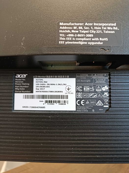 Монитор Acer 27 дюймов