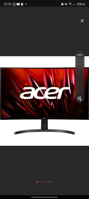 Monitor curbat LED VA ACER Nitro ED273UP, 27", QHD, 165Hz, HDR10,1440p