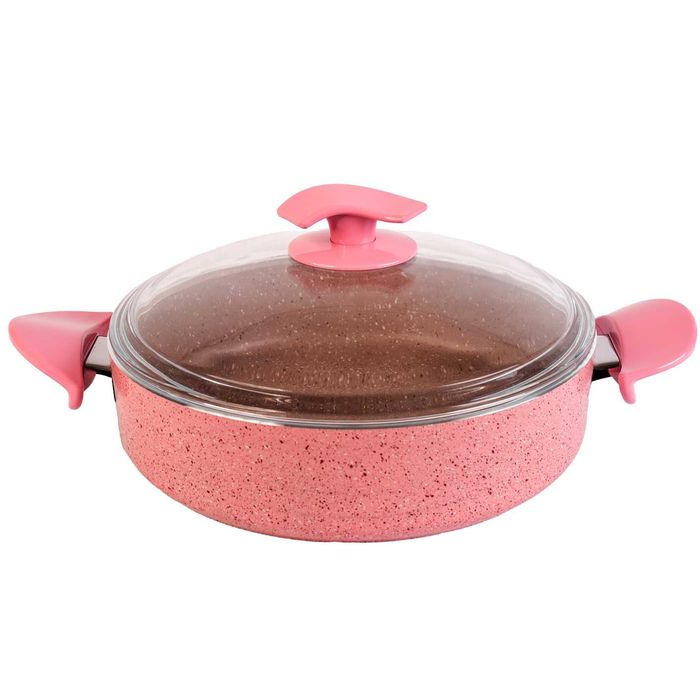 Тиган с две дръжки с капак 30 см с био гранитно покритие