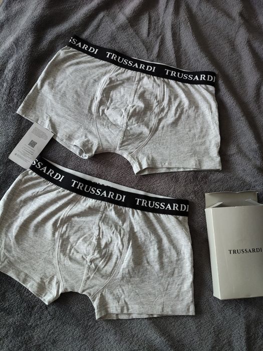 Trussardi set 2 boxeri bărbătești culoare gri melange mărimea M noi originali